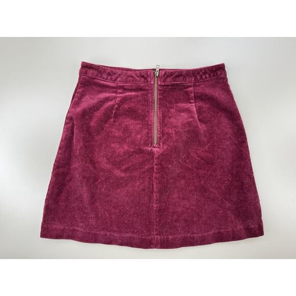 Forever 21 Women’s Corduroy Mini Skirt S Burgundy Pink Fall Retro Boho Cotton - Picture 6 of 10